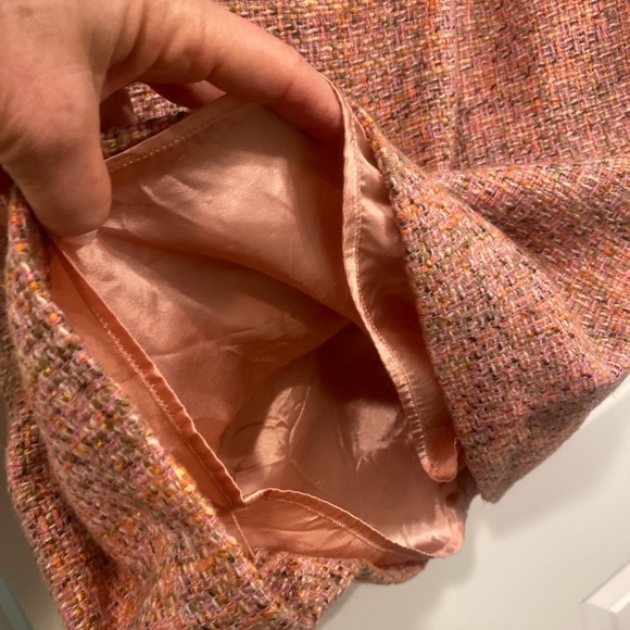 Women’s Sleeveless Winter Tailored‎ Tweed Midi Peach Pastel Classic Dress size4 - Picture 14 of 16